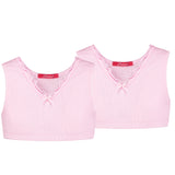 Two Pink Sport Tops ajour cloth-flower