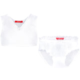 White Set Sport Top and matching White Brief ajour cloth-rose