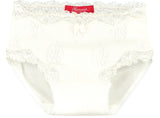 Lace Brief in ivory ajour cloth-flower