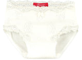 Lace Brief in ivory ajour cloth-flower
