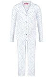 Blue Pajama Classic in soft cloth-blue small flower VELVET