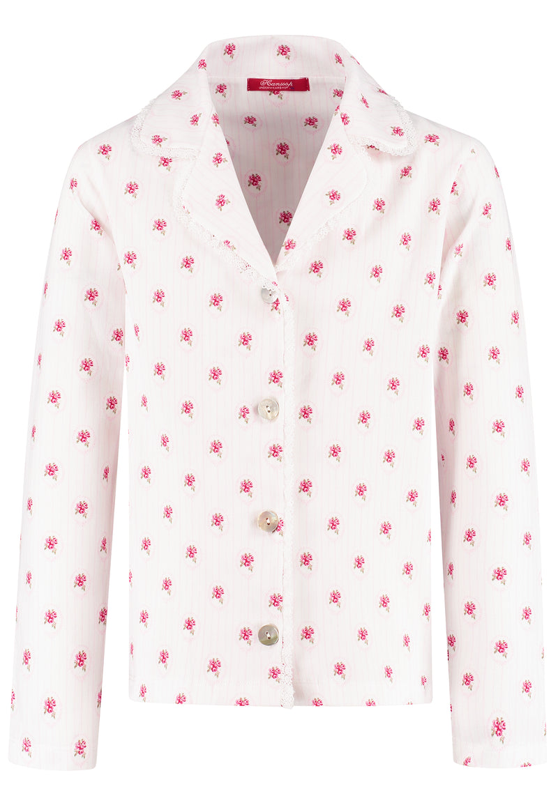 Pink Pajama Classic in soft cloth-stripe medaillon