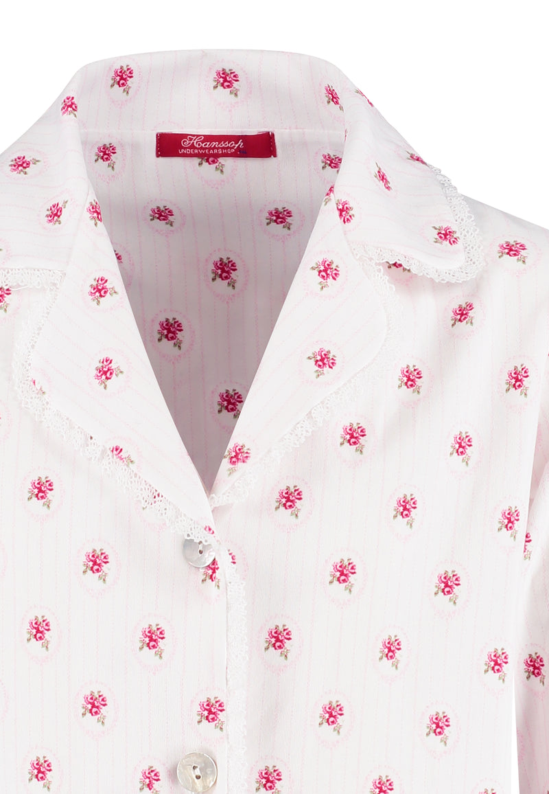 Pink Pajama Classic in soft cloth-stripe medaillon