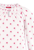 Pink Nightgown with fancy pockets soft cloth-stripe medaillon