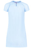 Lace Blue Nightgown round collar ajour cloth-heart