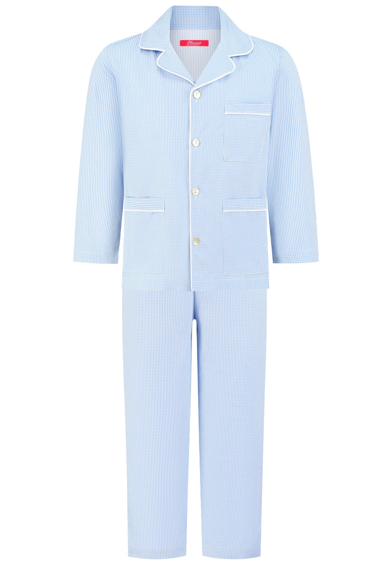 Boys Classic Blue check woven Pajama