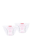 Two Tanga's pink Toile girly ruffle edges