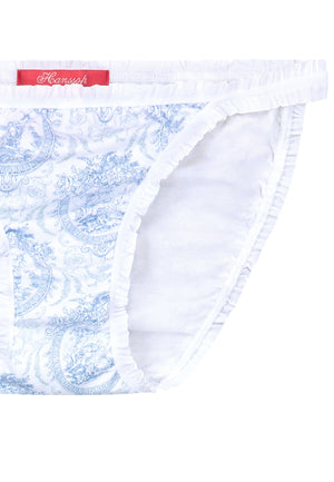 Tanga blue Toile girly ruffle edges