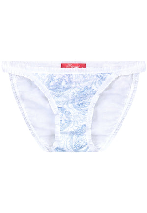 Tanga blue Toile girly ruffle edges