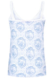 Camisole blue Toile girly ruffle edges