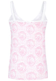 Set Camisole and Tanga pink Toile girly ruffle edges