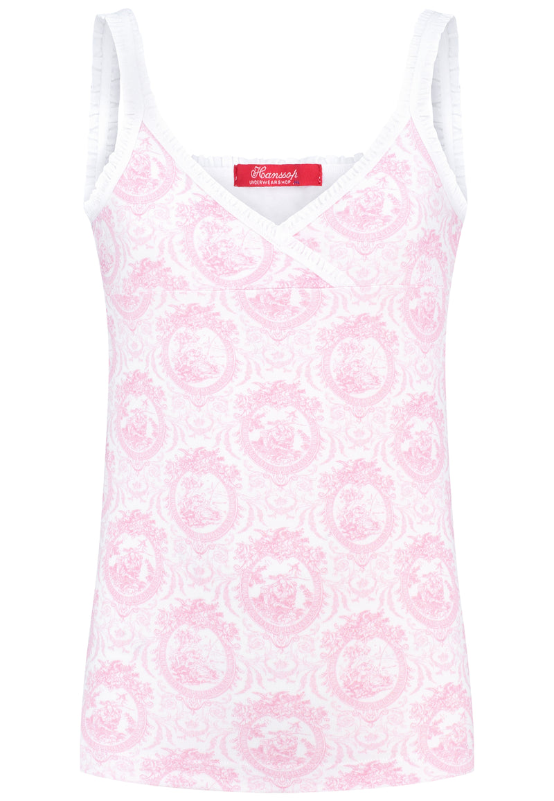 Camisole pink Toile girly ruffle edges
