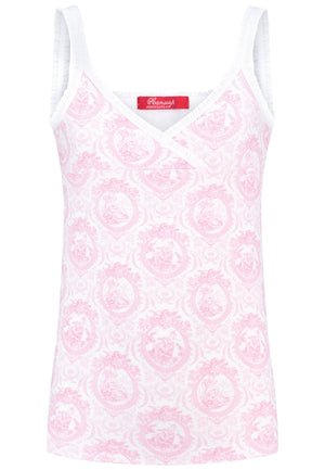 Two stylish Camisole pink Toile girly ruffle edges