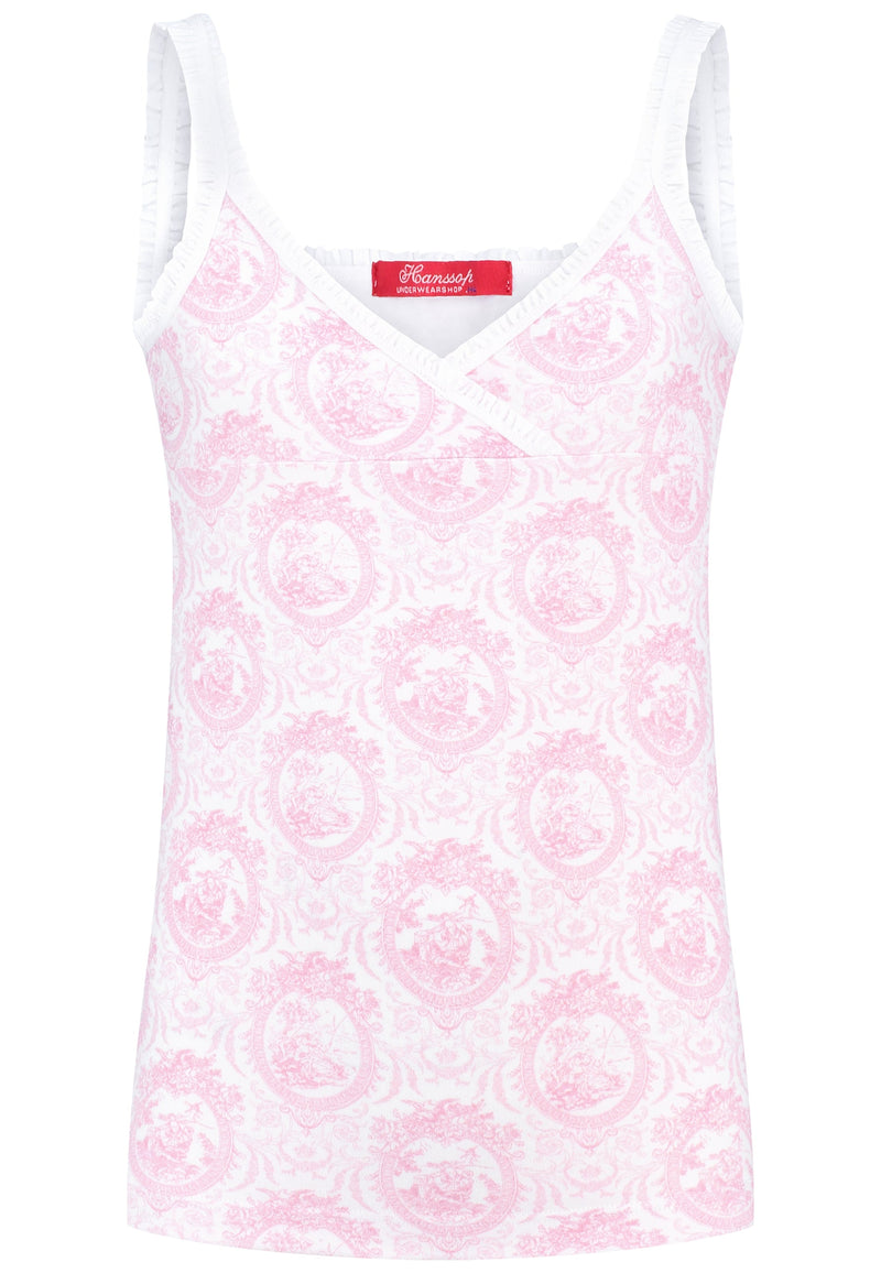 Two stylish Camisole pink Toile girly ruffle edges