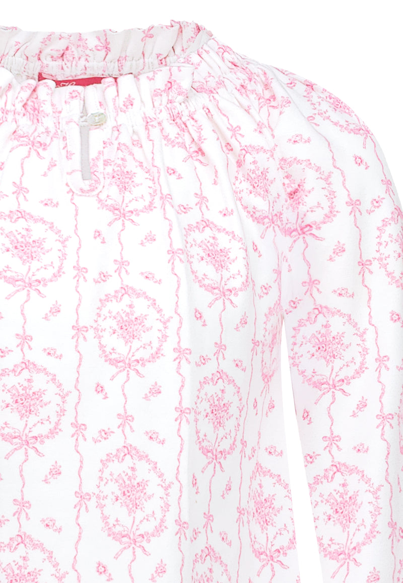 Pink Nightdress in soft cloth-pink bunch flower