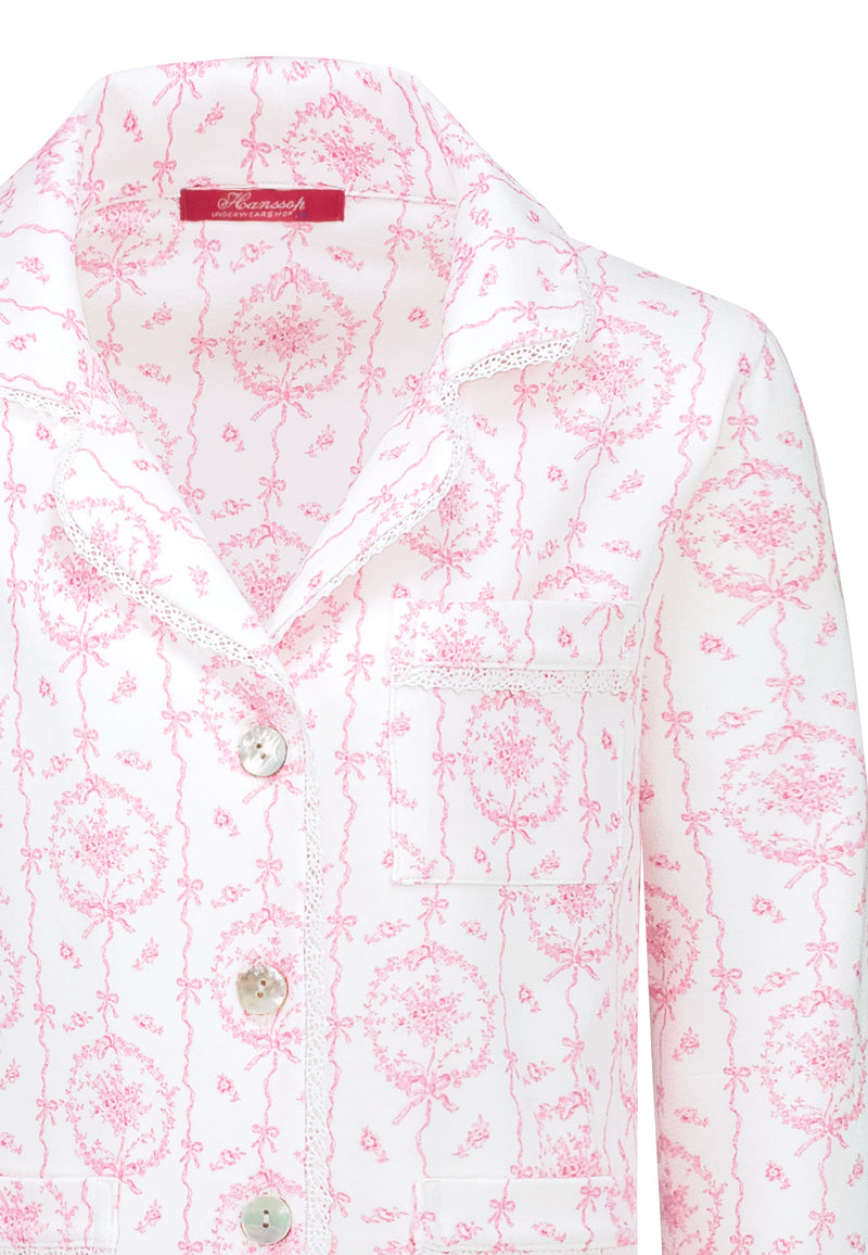 Pink Pajama Classic in soft cloth-pink bunch flower