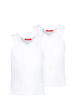 Two White Camisoles ajour cloth-rose