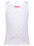 Luxury girls camisole and brief set in rose pink ajour cotton with lace details and cloth flower. Soft, breathable and handmade in Portugal. Available in many sizes.