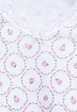 Luxury girls camisole and brief set in rose pink ajour cotton with lace details and cloth flower. Soft, breathable and handmade in Portugal. Available in many sizes.
