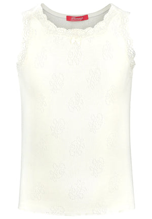 Two Lace Camisoles in ivory ajour cloth-flower - Underwear and nightwear for Children - Hanssop