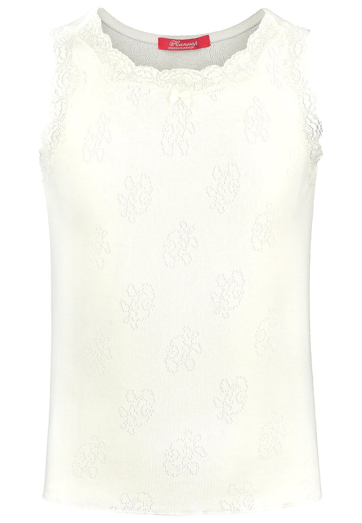 Lace Camisole in ivory ajour cloth-flower - Underwear and nightwear for Children - Hanssop