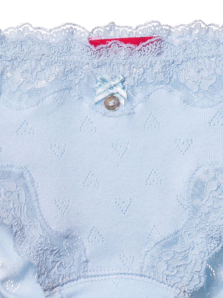 Two Lace Brief in blue ajour cloth-heart - Underwear and nightwear for Children - Hanssop