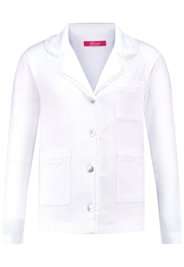 White Pajama Classic in soft cloth-ajour - Underwear and nightwear for Children - Hanssop