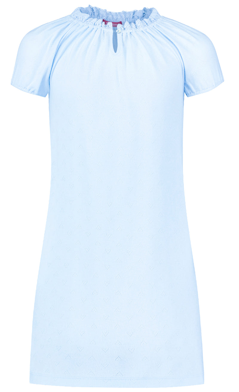 Lace Blue Nightgown round collar ajour cloth-heart - Underwear and nightwear for Children - Hanssop