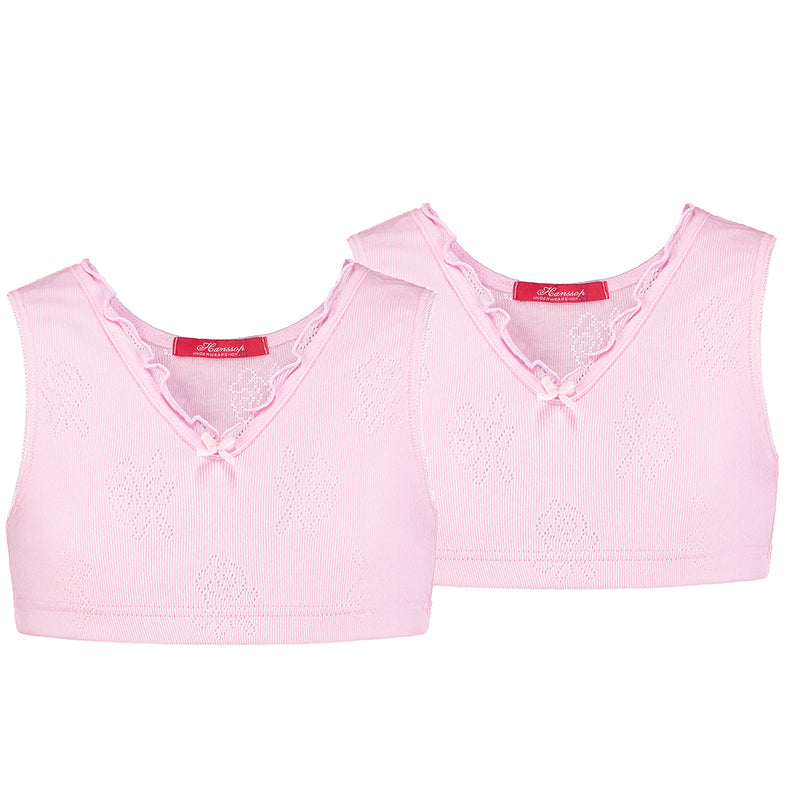Two Pink Sport Tops ajour cloth-flower - Underwear and nightwear for Children - Hanssop