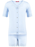 Lace Blue Shorty Pajama cloth-heart