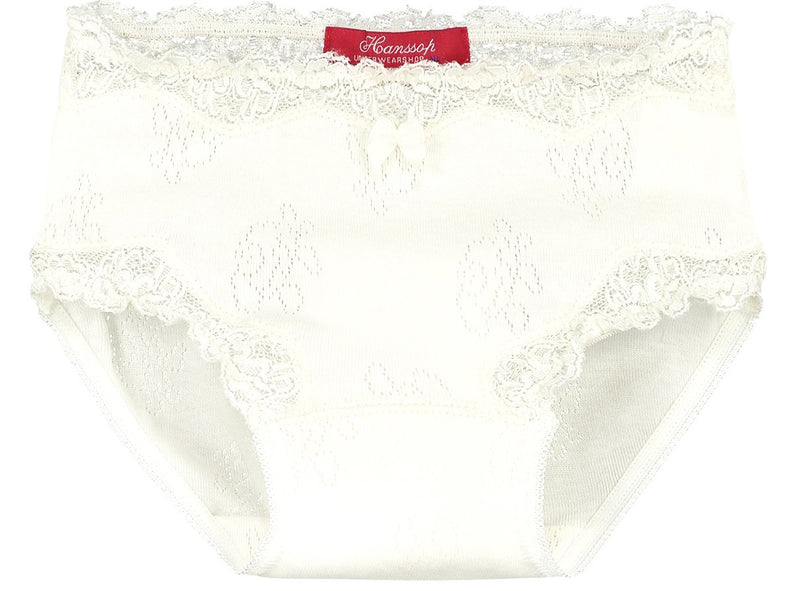 Lace Brief in ivory ajour cloth-flower - Underwear and nightwear for Children - Hanssop