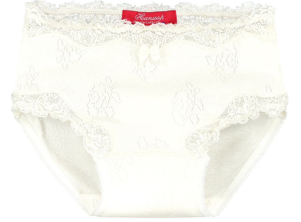Two Lace Briefs in ivory ajour cloth-flower - Underwear and nightwear for Children - Hanssop