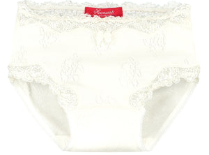 Two Lace Briefs in ivory ajour cloth-flower - Underwear and nightwear for Children - Hanssop