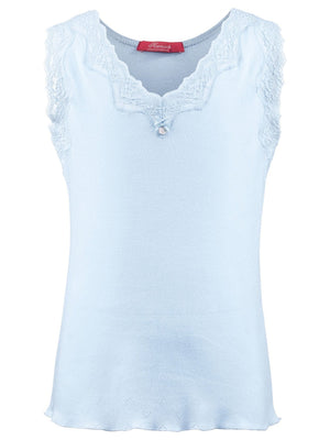 Two Lace Camisoles in blue ajour cloth-heart - Underwear and nightwear for Children - Hanssop