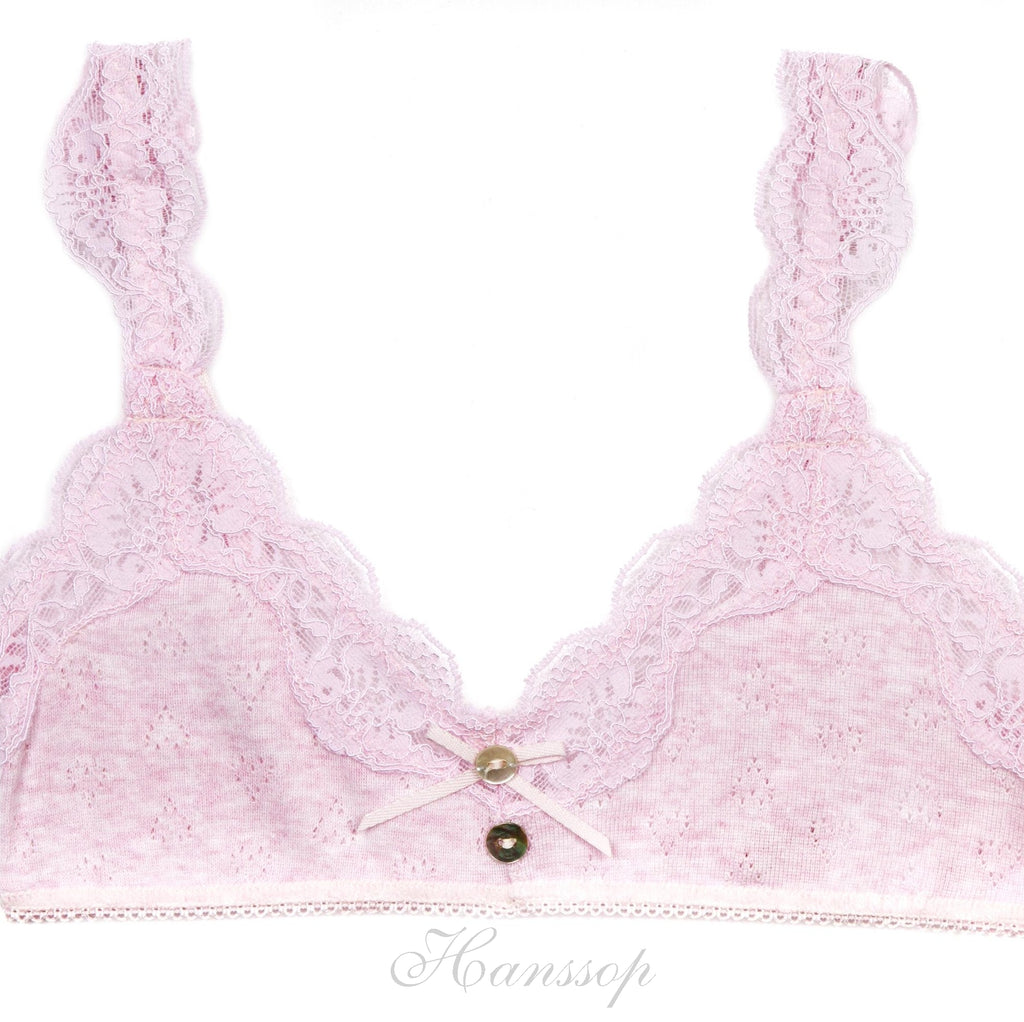 Teenage lace soft bra in pink