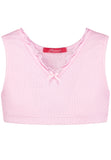 Pink Sport Top ajour cloth-flower