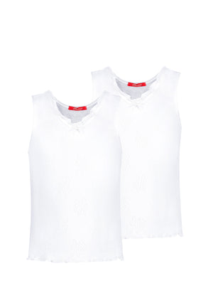 Two White Camisoles ajour cloth-rose - Underwear and nightwear for Children - Hanssop