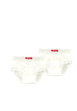 Two Lace Briefs in ivory ajour cloth-flower