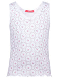 Luxury girls camisole and brief set in rose pink ajour cotton with lace details and cloth flower. Soft, breathable and handmade in Portugal. Available in many sizes.