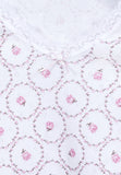 Luxury girls camisole and brief set in rose pink ajour cotton with lace details and cloth flower. Soft, breathable and handmade in Portugal. Available in many sizes.