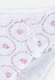 Luxury girls camisole and brief set in rose pink ajour cotton with lace details and cloth flower. Soft, breathable and handmade in Portugal. Available in many sizes.