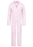 Luxury pink girls pajamas made from premium cotton with elegant lace details. Soft, comfortable and perfect for sleep or lounging. Ideal gift for girls.