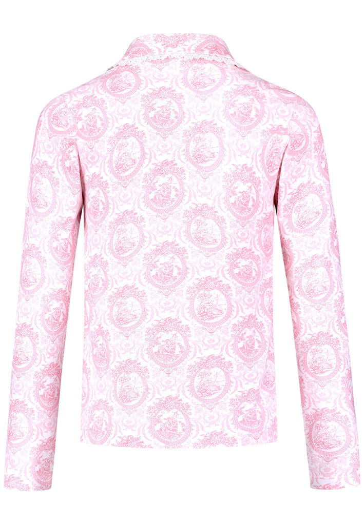 Luxury pink girls pajamas made from premium cotton with elegant lace details. Soft, comfortable and perfect for sleep or lounging. Ideal gift for girls.