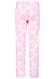 Elegant pink toile girls’ pajamas made from soft cotton with lace edges and pearl buttons. Comfortable, breathable, and perfect for sleeping or relaxing at home.