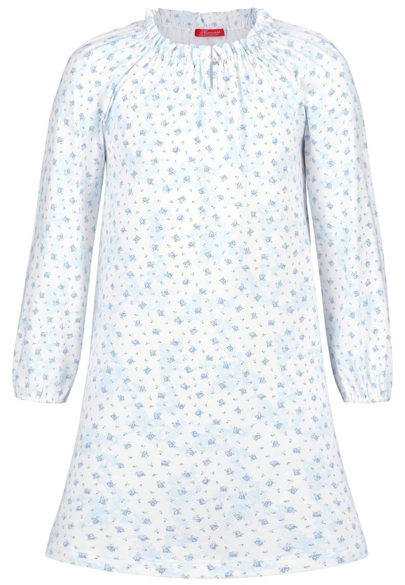 Blue Nightgown soft cloth-flower - Underwear and nightwear for Children - Hanssop