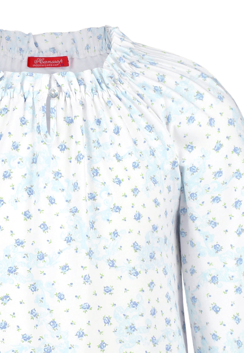 Blue Nightgown soft cloth-flower - Underwear and nightwear for Children - Hanssop