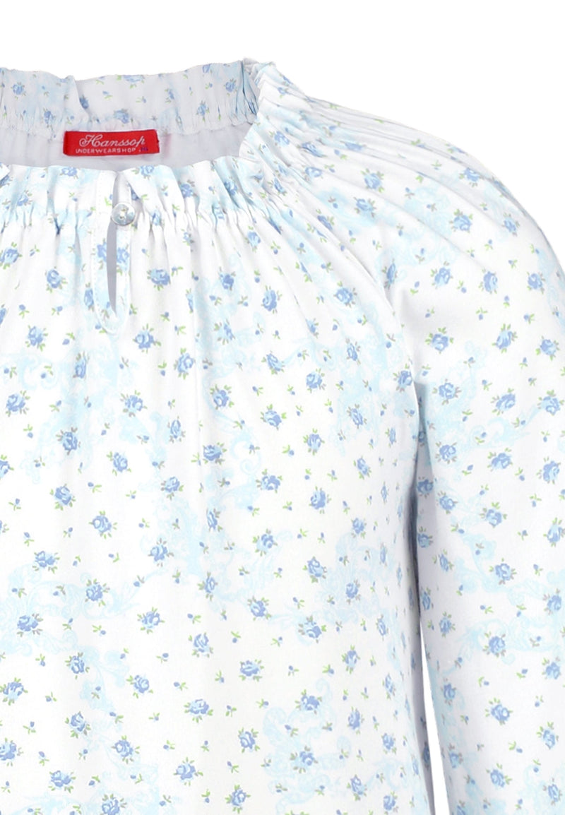Blue Nightgown soft cloth-flower - Underwear and nightwear for Children - Hanssop