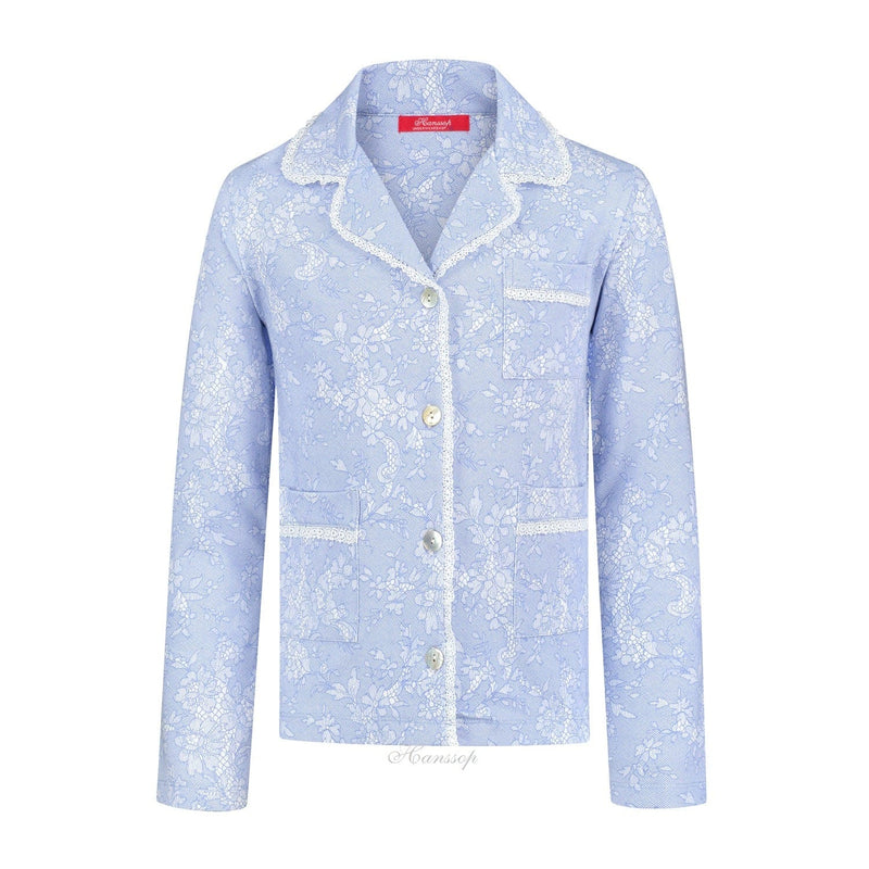 Blue Pajama Classic in soft cloth-lace design - Underwear and nightwear for Children - Hanssop